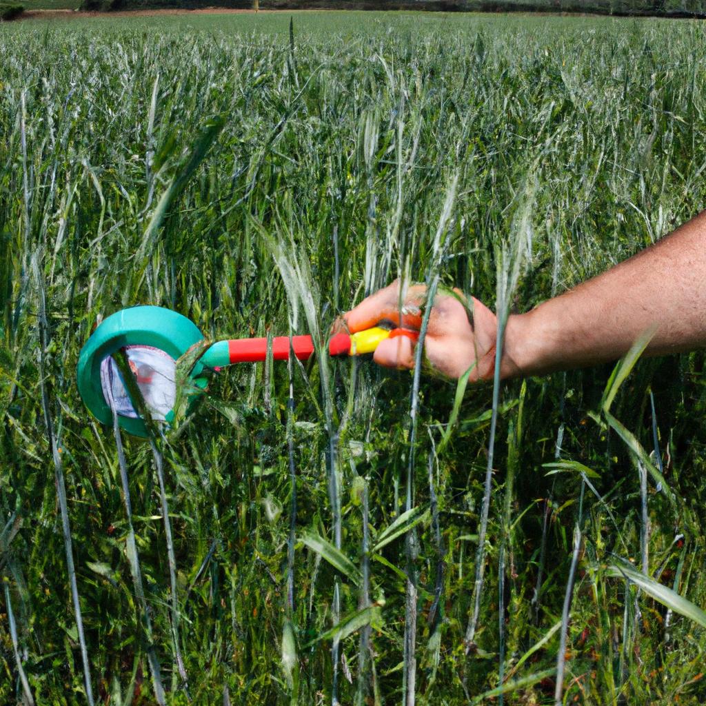 Person conducting crop rotation experiment